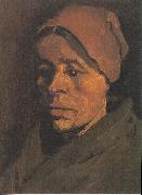 Vincent Van Gogh Head of a Peasant Woman with a brownish hood oil on canvas